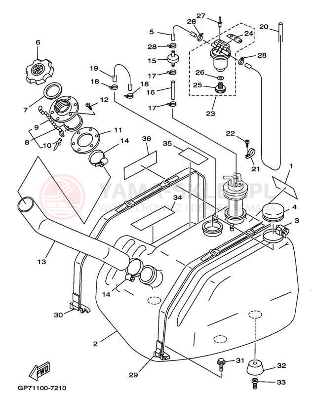 Schemat "zbiornik paliwa" do Yamaha WAVE RUNNER GP760 GP760V