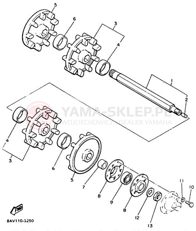 Schemat "Układ napędowy" do Yamaha EXCITER II SX EX570SXT