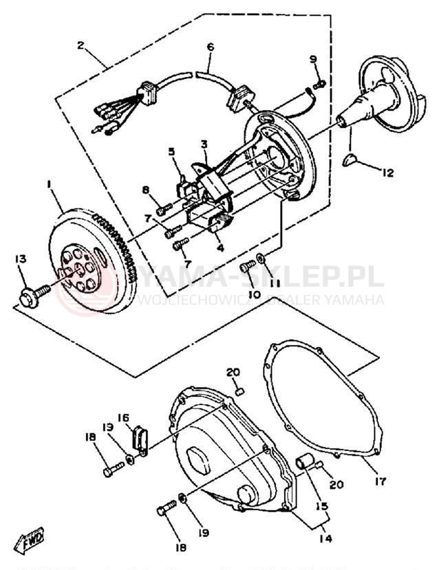 Schemat "prądnica" do Yamaha WAVE RUNNER LX WR650D