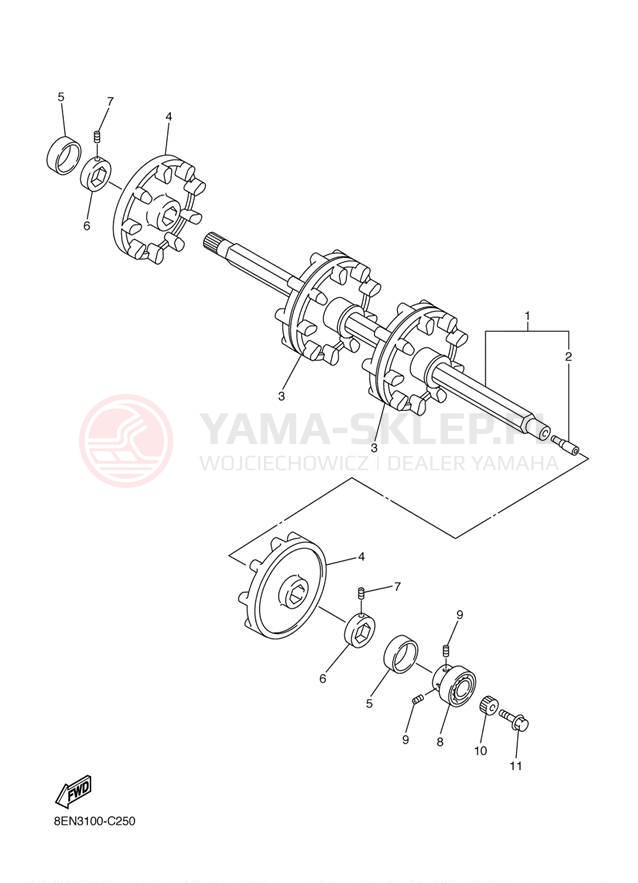 Schemat "Układ napędowy" do Yamaha SX VIPER MOUNTAIN SXV70ML