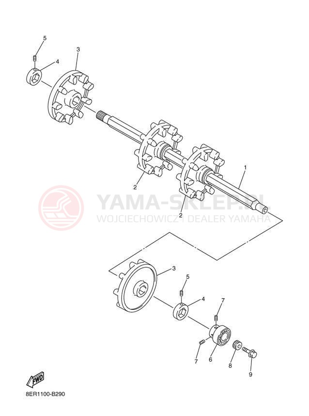 Schemat "Układ napędowy" do Yamaha RX-1 ER RX10RJ/RX10RSJ