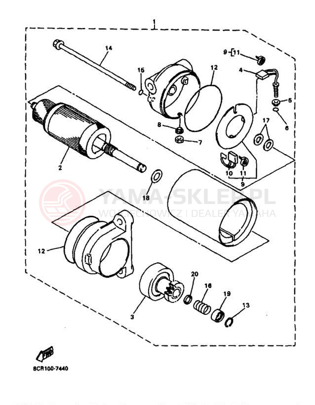 Schemat "rozrusznik" do Yamaha VMAX 500 XT VX500XTB
