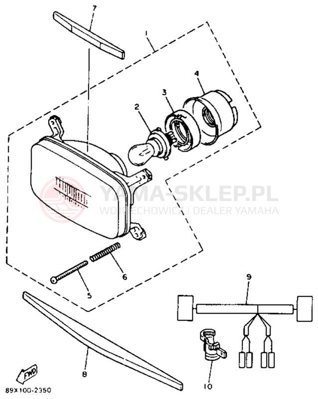 Schemat "Lampa przód" do Yamaha ENTICER II LT ET410TRT