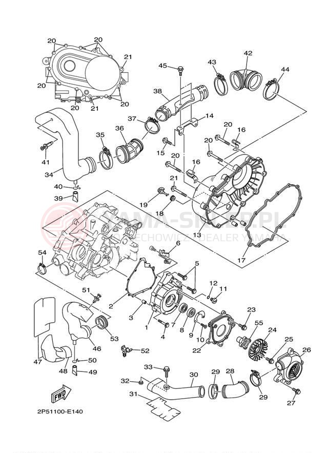 Schemat "Pokrywa silnika" do Yamaha RHINO 450 HUNTER YXR45FHW