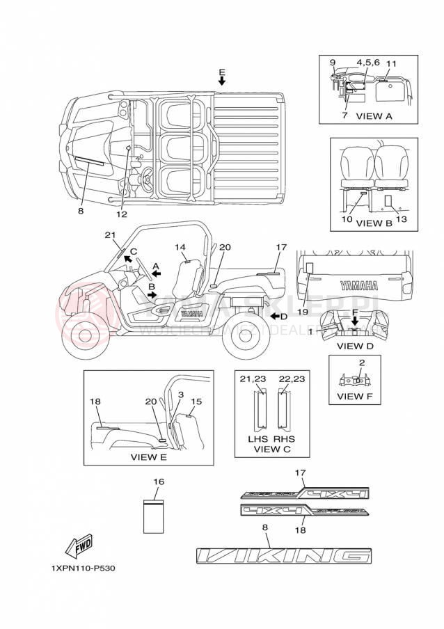 Schemat "naklejki" do Yamaha VIKING EPS YXM700PFL
