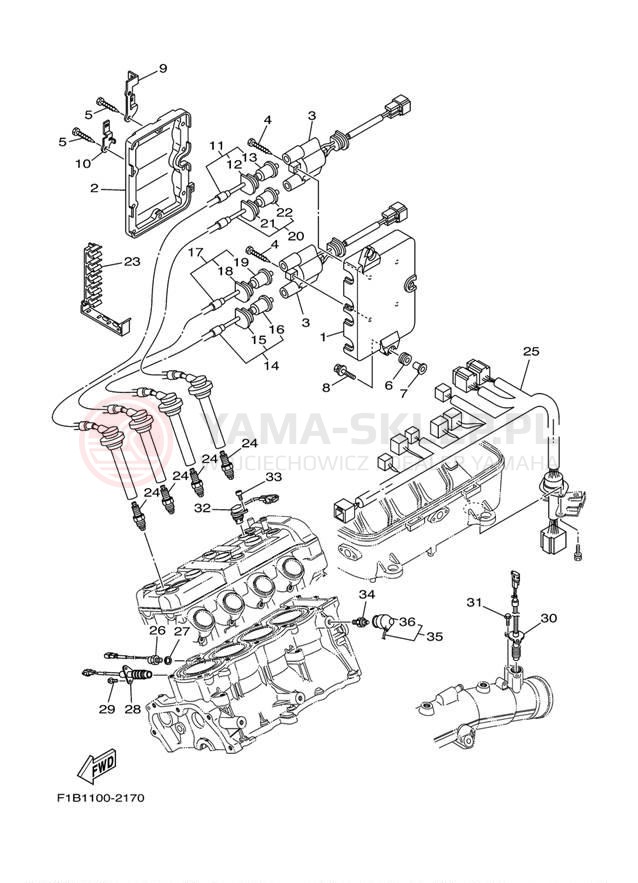 Schemat "układ elektryczny" do Yamaha FX140 FX1000CA/FX1000A