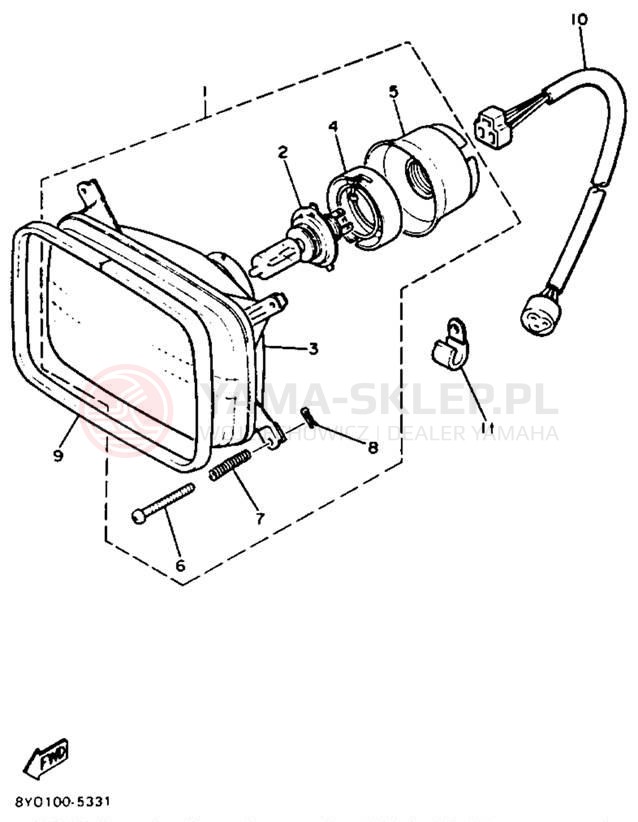 Schemat "Lampa przód" do Yamaha XLV XL540N