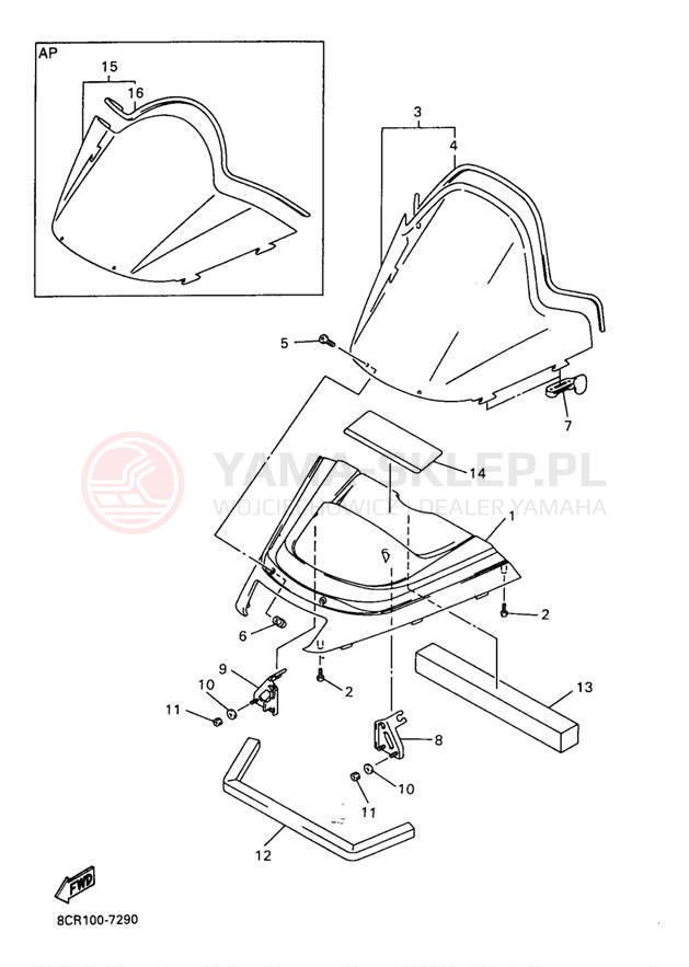 Schemat "Szyba" do Yamaha VENTURE 600 VT600A/VT500A