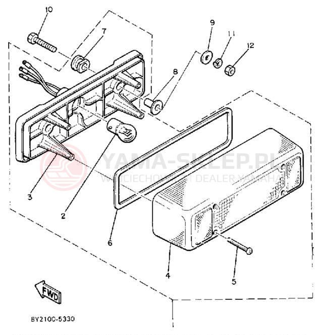 Schemat "lampa tył" do Yamaha ENTICER 340 ET340M