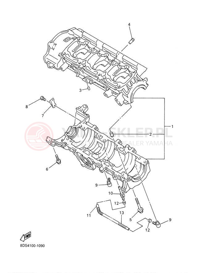 Schemat "Obudowa silnika" do Yamaha VENTURE 600 VT60J