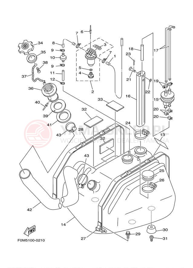 Schemat "zbiornik paliwa" do Yamaha XL700 XL700C