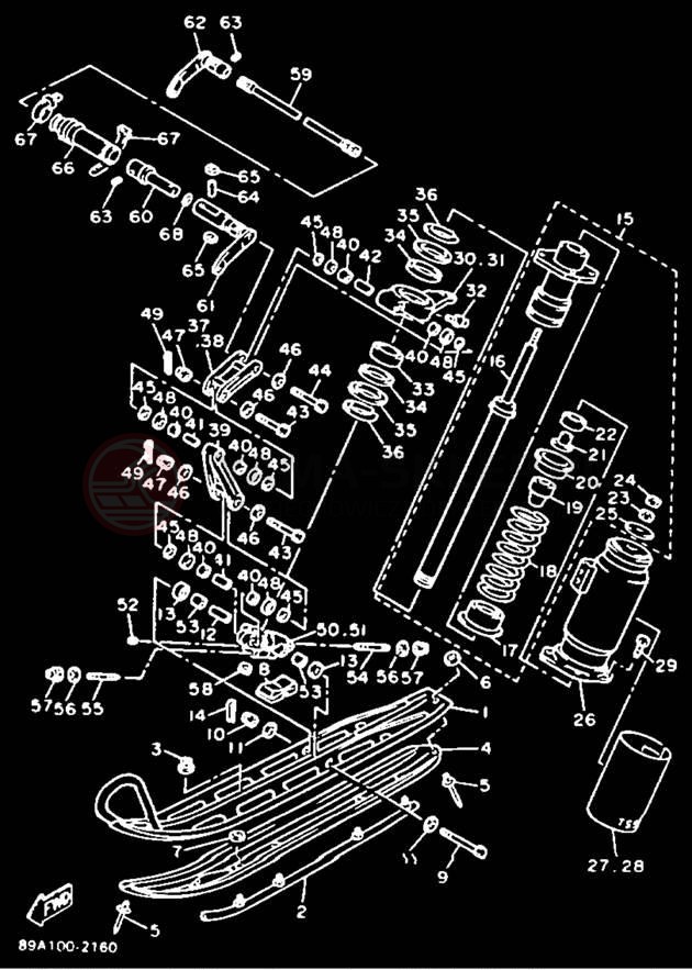 Schemat "płozy" do Yamaha VMAX-4 VX750S