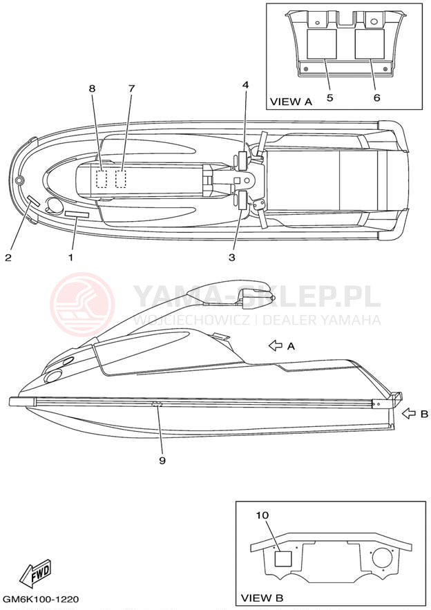 Schemat "naklejki" do Yamaha SUPER JET SJ700AZ