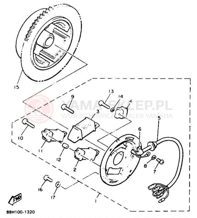 Schemat "prądnica" do Yamaha VENTURE GT VT480GTT