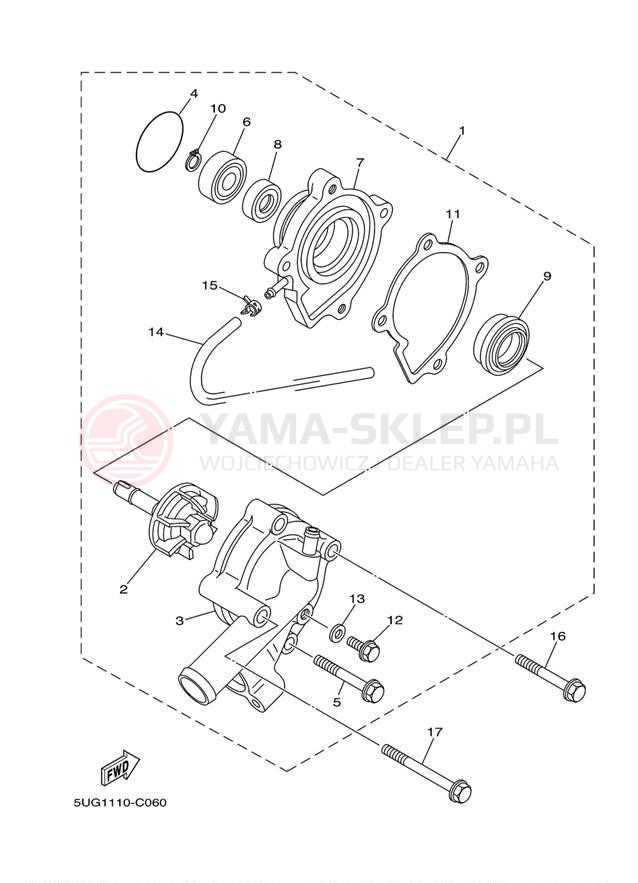 Schemat "Pompa wody" do Yamaha RHINO YXR660FAT