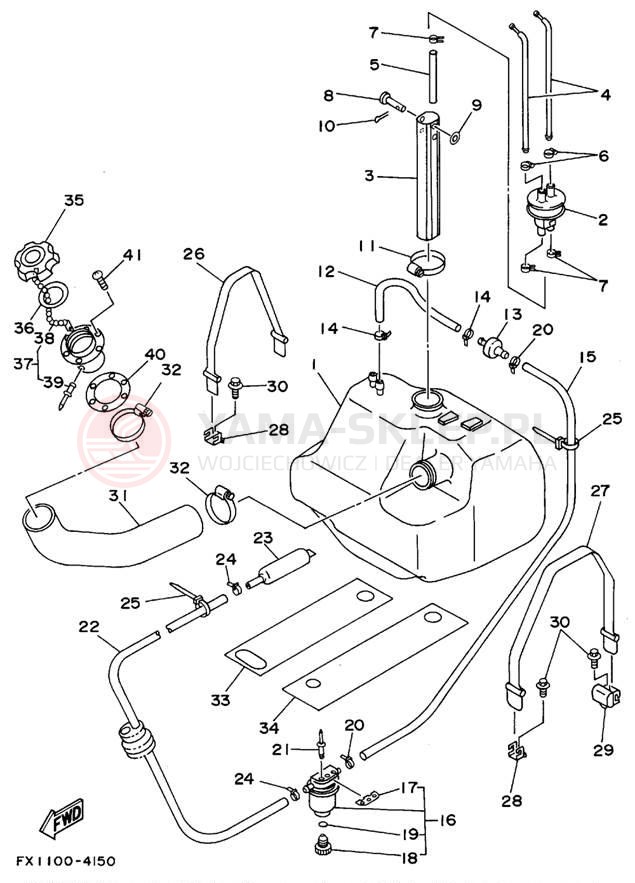 Schemat "zbiornik paliwa" do Yamaha FX-1 FX700T