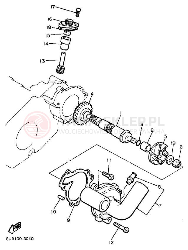 Schemat "Pompa wody" do Yamaha V-MAX VMX540H