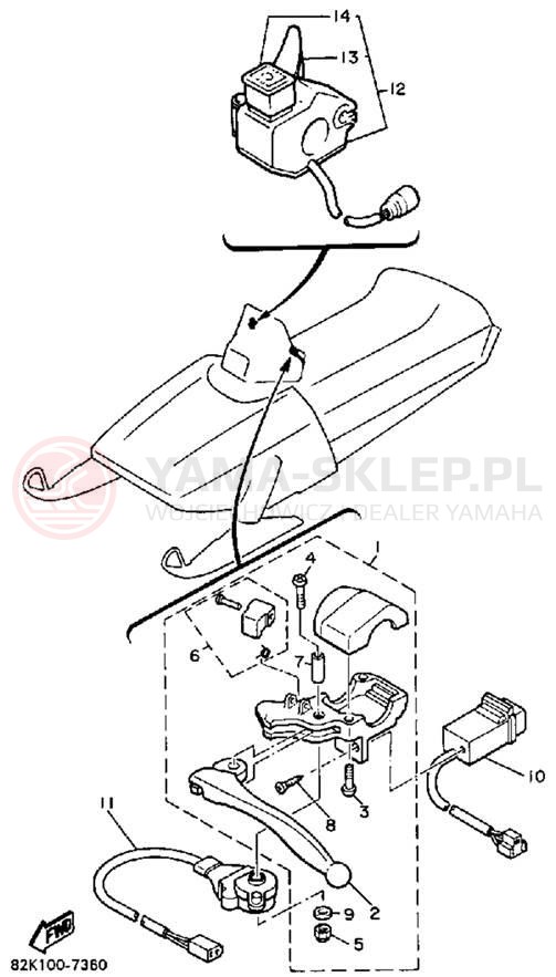 Schemat "układ elektryczny" do Yamaha PHAZER PZ480N
