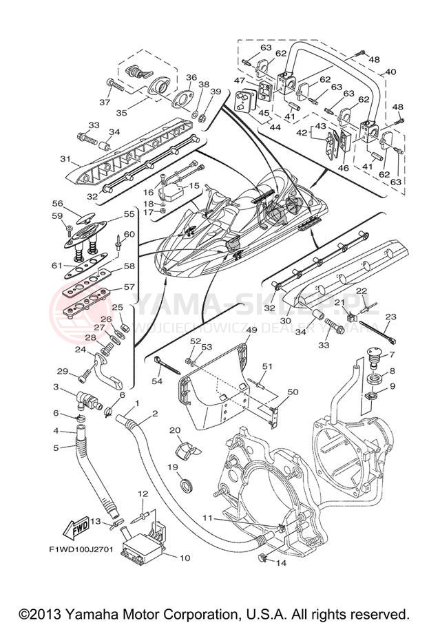 Schemat "HULL & DECK" do Yamaha FX CRUISER SHO FX1800AJ