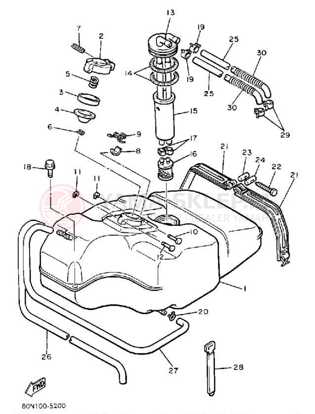 Schemat "zbiornik paliwa" do Yamaha V-MAX VMX540K