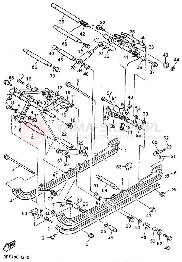 Schemat "Zawieszenie gąsiennicy" do Yamaha VENTURE XL VT480A