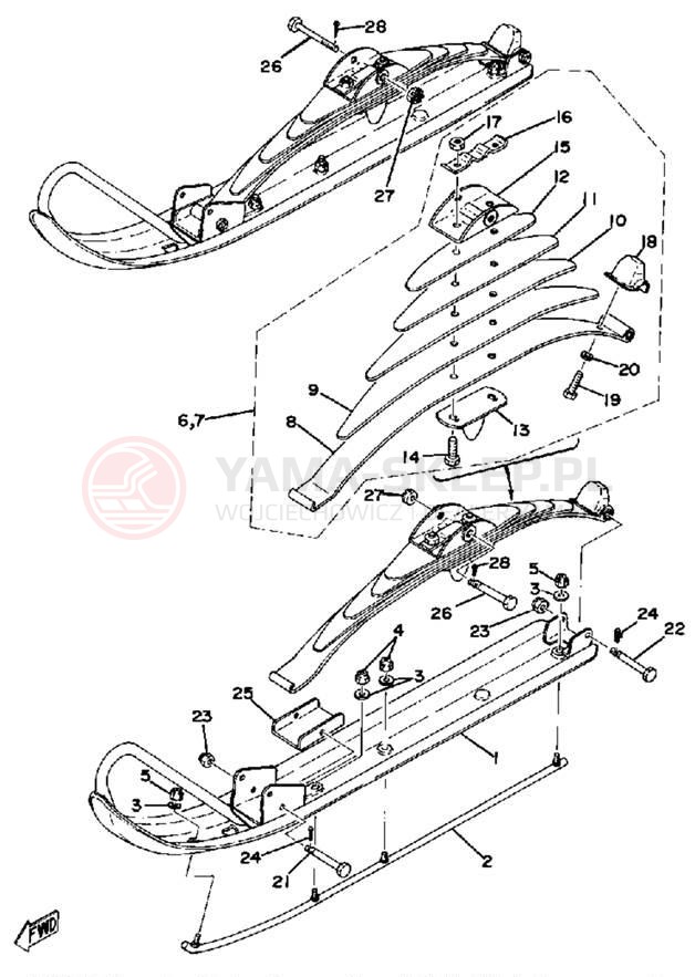 Schemat "płozy" do Yamaha GS300A