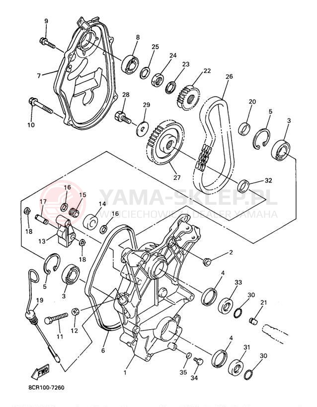 Schemat "Układ napędowy" do Yamaha VMAX 600 SX VX600SXA/VX700SXA