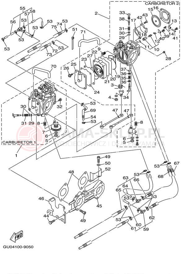Schemat "Gaźnik" do Yamaha WAVE RUNNER GP800 GP800X