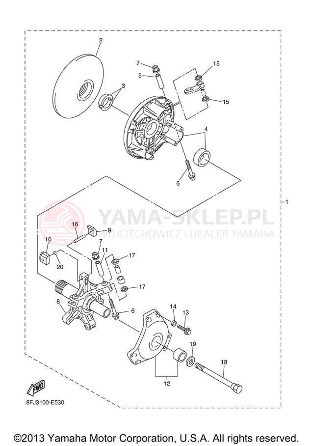 Schemat "REBUILD KIT" do Yamaha APEX MTX RX10MTXL