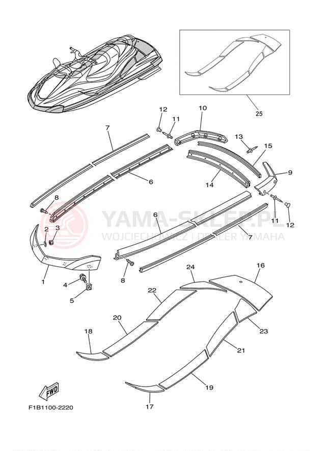 Schemat "GUNWALE - MAT" do Yamaha FX140 FX1000CA/FX1000A