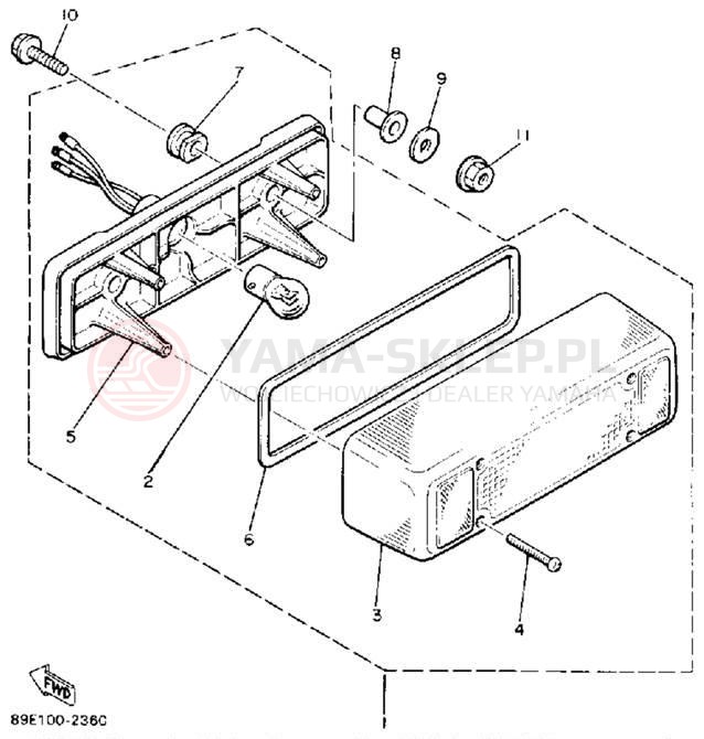 Schemat "lampa tył" do Yamaha OVATION LE CS340ET