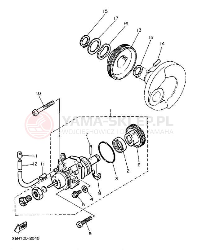 Schemat "Pompa olejowa" do Yamaha SNOSCOOT SV80P