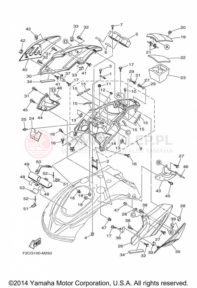 Schemat "ENGINE HATCH" do Yamaha WAVERUNNER FZS GX1800AP