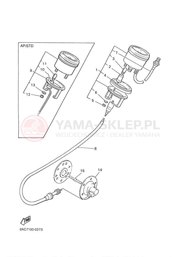 Schemat "licznik" do Yamaha VK540 III VK540EJ