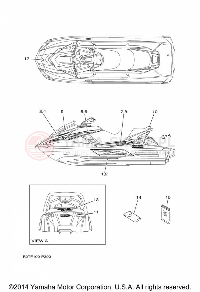 Schemat "naklejki" do Yamaha WAVERUNNER FX HO FB1800P