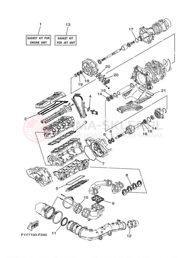 Schemat "Zestaw naprawczy" do Yamaha FX1000AF