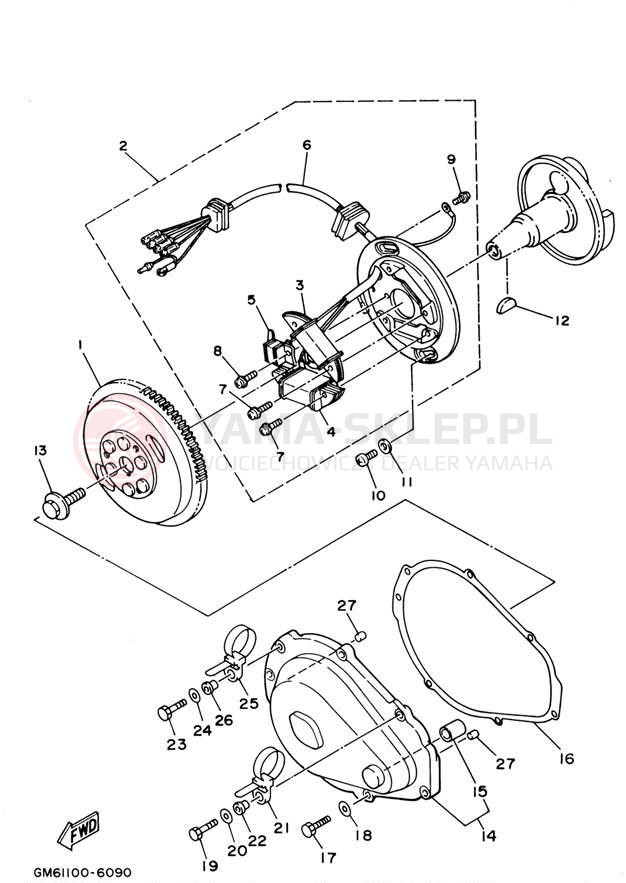 Schemat "prądnica" do Yamaha SUPER JET SJ700AZ