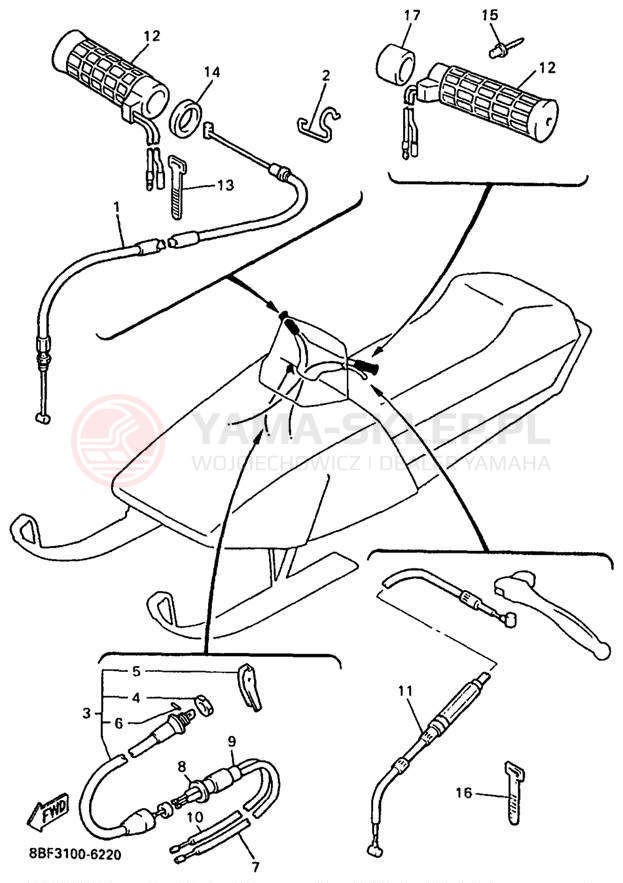 Schemat "Układ chlodzenia" do Yamaha PHAZER MOUNTAIN LITE PZ480STA