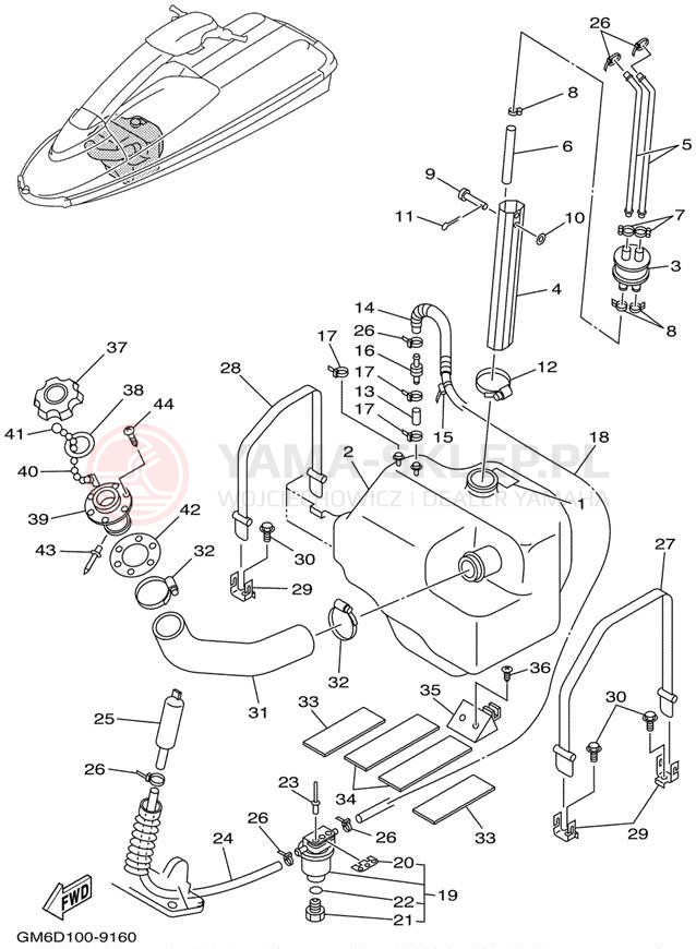 Schemat "zbiornik paliwa" do Yamaha SUPER JET SJ700AZ