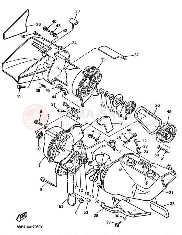 Schemat "Obudowa wentylatora" do Yamaha PHAZER SS PZ480A