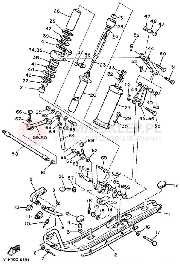 Schemat "płozy" do Yamaha PHAZER PZ480N