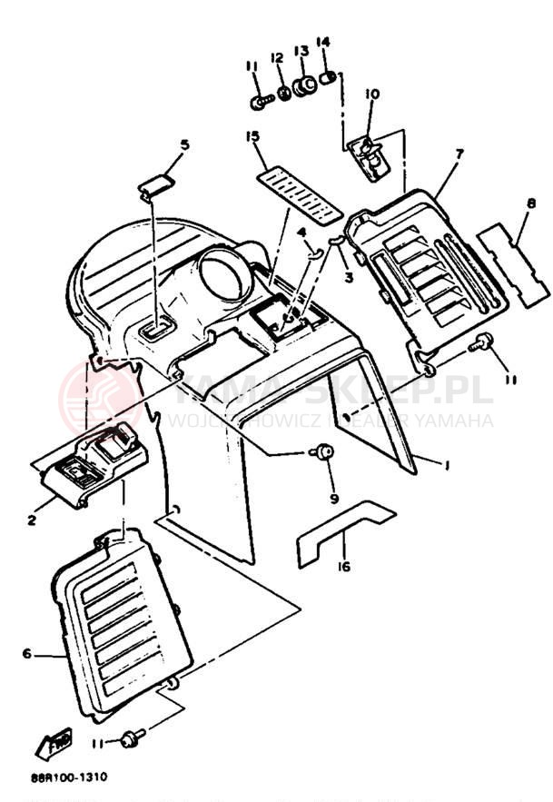 Schemat "INSTRUMENT PANEL" do Yamaha EXCITER II EX570R