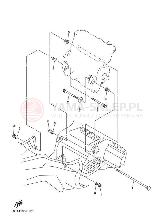 Schemat "Mocowanie silnika" do Yamaha RX-1 MOUNTAIN RX10MH/RX10H