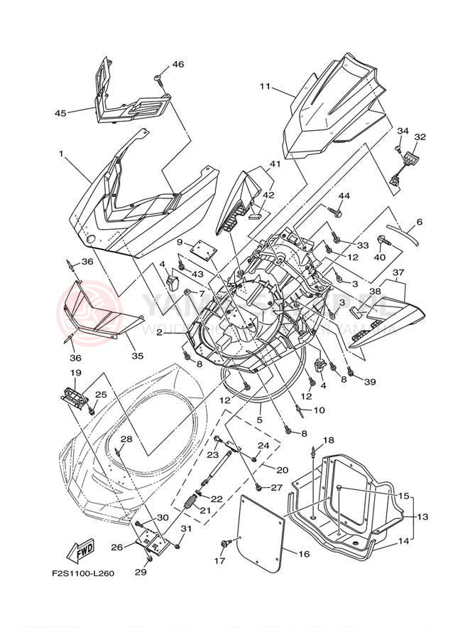 Schemat "ENGINE HATCH" do Yamaha WAVE RUNNER FX SHO FA1800L