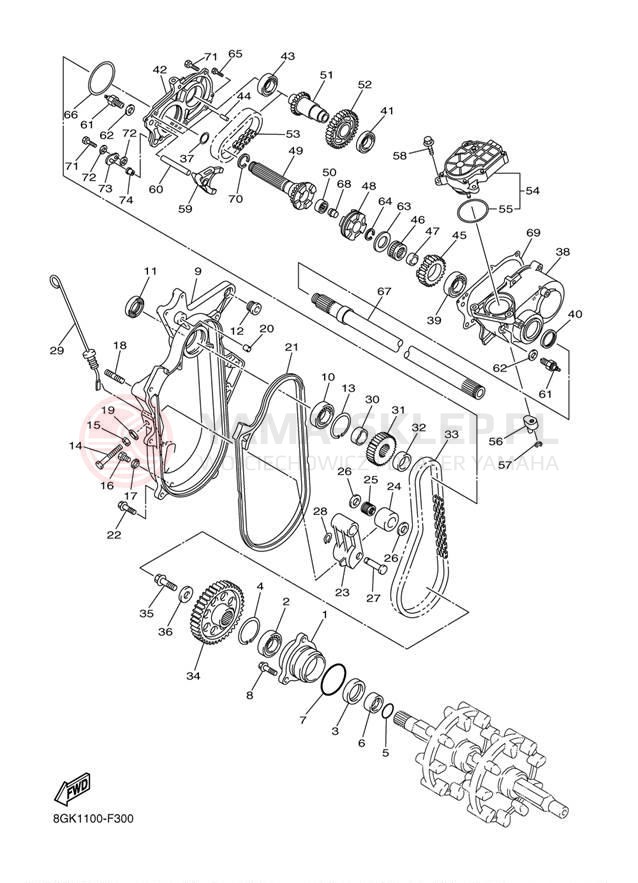 Schemat "Układ napędowy" do Yamaha PHAZER GT PZ50GTW