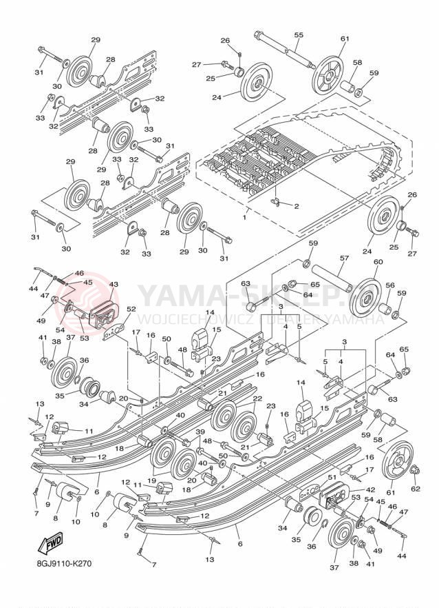 Schemat "Zawieszenie gąsiennicy" do Yamaha VENTURE MULTI PURPOSE PZ50MPFL