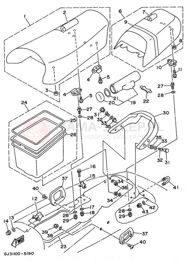 Schemat "siedzenie" do Yamaha WAVE VENTURE WVT700T