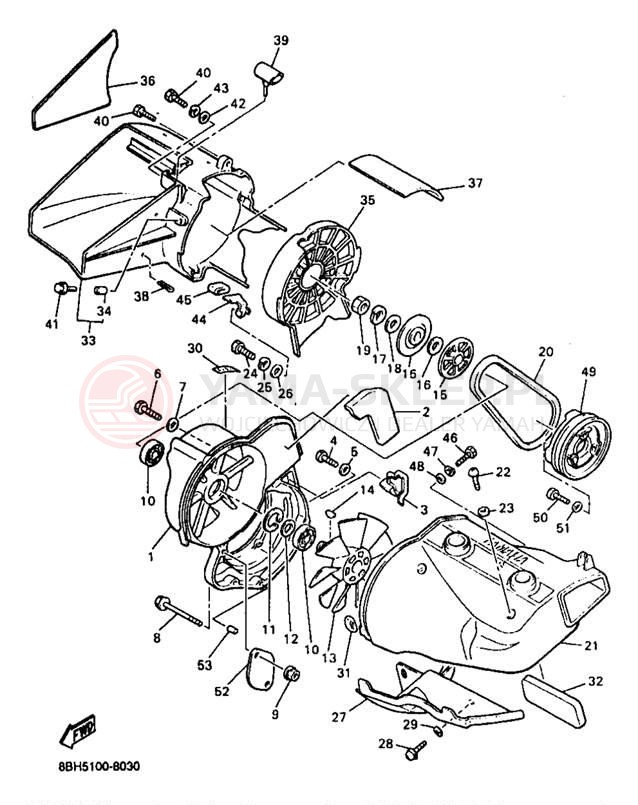 Schemat "Obudowa wentylatora" do Yamaha PHAZER MOUNTAIN LITE PZ480STB