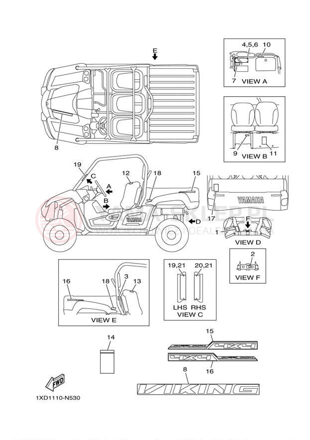 Schemat "naklejki" do Yamaha VIKING 700 HUNTER YXM700DHEH