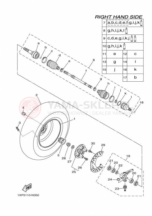 Schemat "Koło przód" do Yamaha VIKING VI EPS SE YXC700PSFS